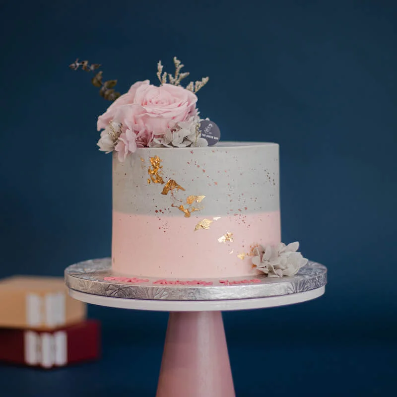 Everlasting Grey and Pink Cake